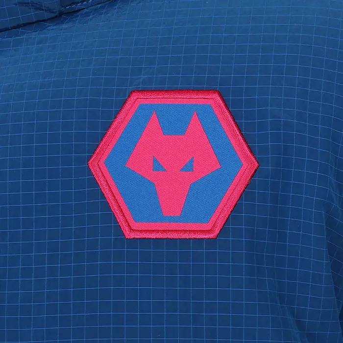 Wolverhampton Wanderers Kits Shop | 2025-26 Players Training Long Bench Jacket – Blue Wolves Jerseys and Gear